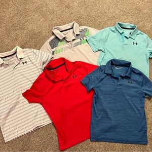 Under Armour Golf Polo short sleeve shirts (Lot of 5) size Medium